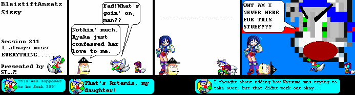 A strip from a friend I used to rollplay with back awhile ago.  Damn past backup page overwriting new pages.